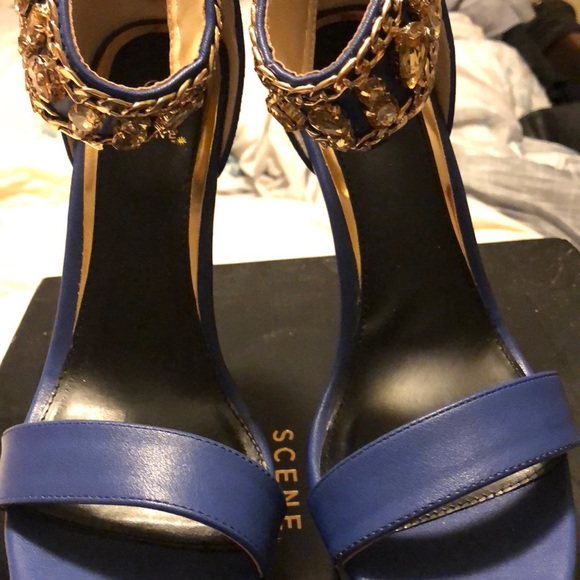 Shoe Dazzle Shoes - Blue Chyanne heels
